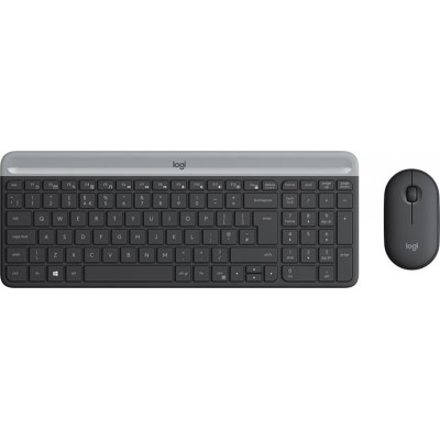 Комплект (клавіатура, мишка) бездротовий Logitech MK470 Graphite USB (920-009204)