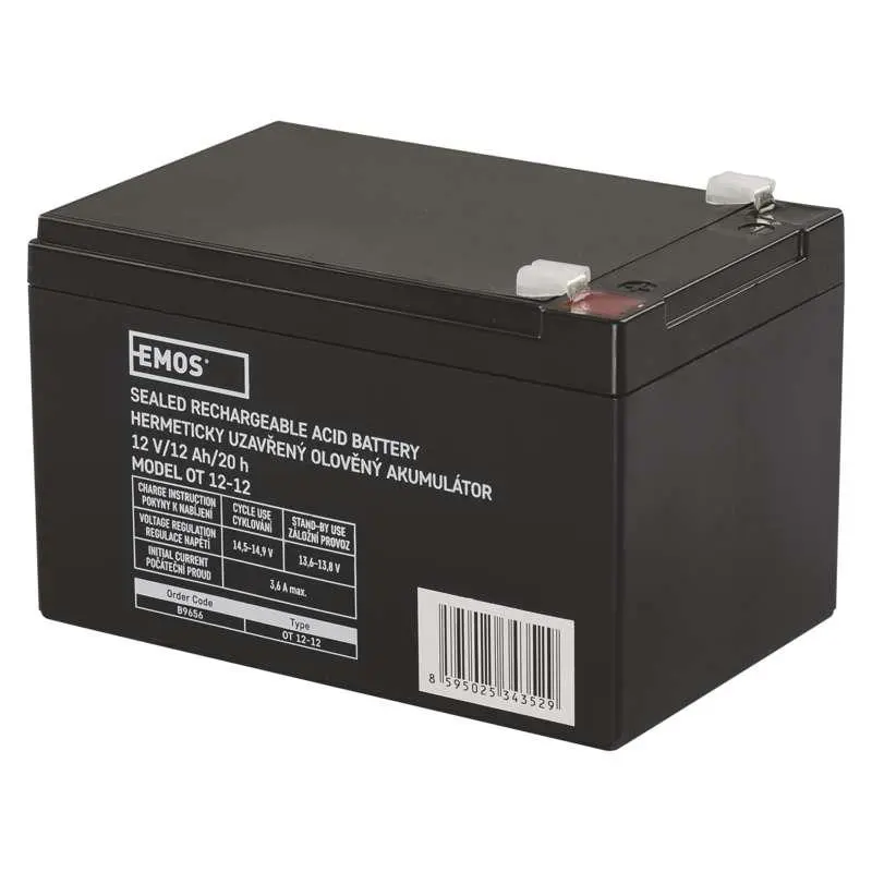 Акумуляторна батарея Emos B9656 12V 12AH (FAST.6.3 MM) AGM Акумуляторна батарея Emos B9656 12V 12AH (FAST.6.3 MM) AGM