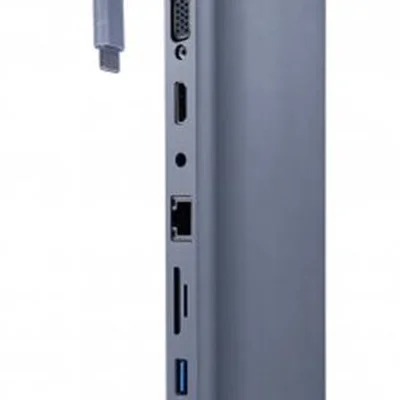 Док-станція Cablexpert USB-C 11-в-1 (A-CM-COMBO11-01) USB-хаб + HDMI/VGA/PD/картрідер/LAN/3.5-мм аудіо
