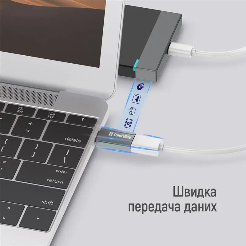 Адаптер Colorway USB - USB Type-C V 3.0 (F/M) Gray (CW-AD-AC) Адаптер Colorway USB - USB Type-C V 3.0 (F/M) Gray (CW-AD-AC)
