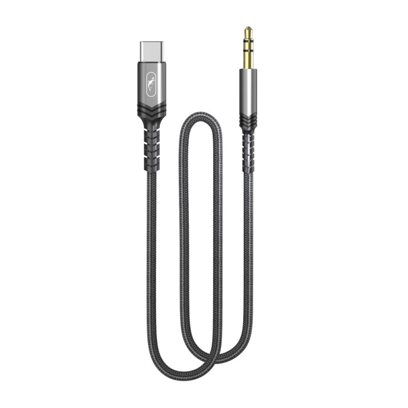 Аудіо-кабель SkyDolphin SR29 3.5 мм - USB Type-C (M/M), 1 м, Black (AUX-000076)