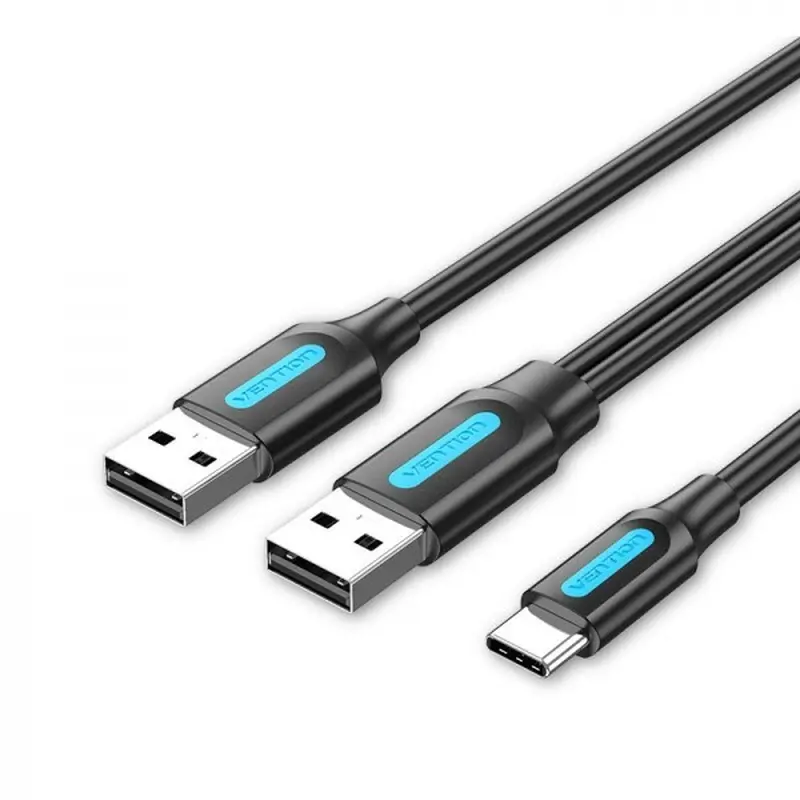Кабель Vention USB Type-C - 2хUSB (M/M), 0.5 м, Black (CQKBD) Кабель Vention USB Type-C - 2хUSB (M/M), 0.5 м, Black (CQKBD)