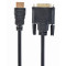 Кабель Cablexpert HDMI - DVI V 1.3 (M/M), двонаправлений, single-link, 18 + 1 pin, 3 м, Black (CC-HDMI-DVI-10)