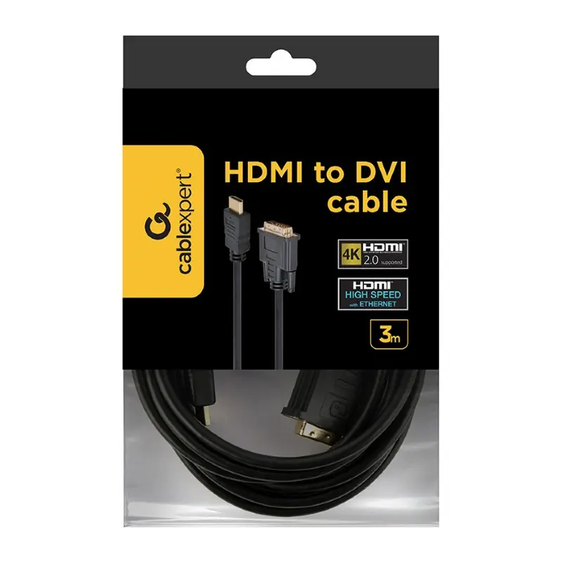 Кабель Cablexpert HDMI - DVI V 1.3 (M/M), двонаправлений, single-link, 18 + 1 pin, 3 м, Black (CC-HDMI-DVI-10) Кабель Cablexpert HDMI - DVI V 1.3 (M/M), двонаправлений, single-link, 18 + 1 pin, 3 м, Black (CC-HDMI-DVI-10)