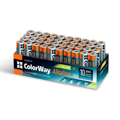 Батарейка ColorWay Alkaline Power AA/LR06 Colour Box 40шт