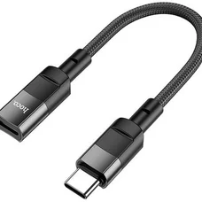 Адаптер Hoco U107 USB Type-C - Lightning (M/F), 0.1 м, Black (U107CLB)