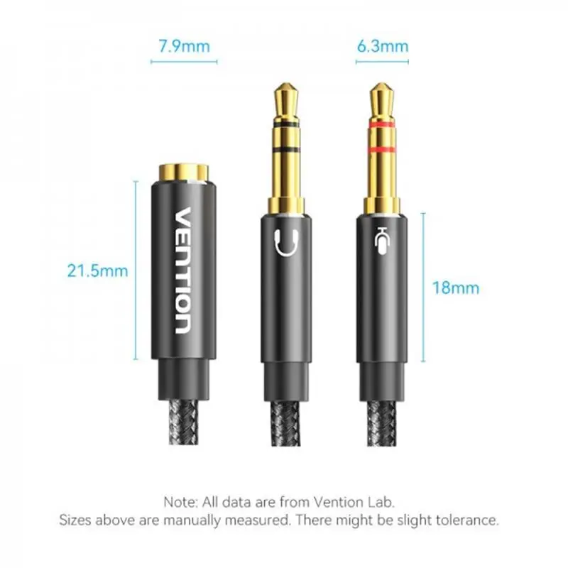 Кабель Vention 3.5 мм - 2х3.5 мм (F/M), 0.3 м, Black (BHFBY) Кабель Vention 3.5 мм - 2х3.5 мм (F/M), 0.3 м, Black (BHFBY)