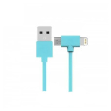 Кабель WK WDC-008 Axe USB - Lightning + micro USB (M/M), 1 м, Blue (6970349287308)