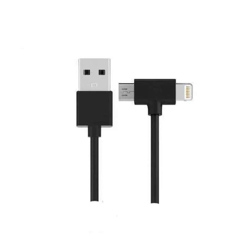 Кабель WK WDC-008 Axe USB - Lightning + micro USB (M/M), 1 м, Black (6970349287285)