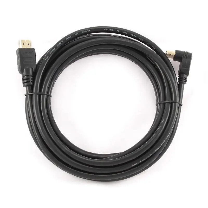 Кабель Cablexpert HDMI - HDMI V 1.4 (M/M), вилка/кутова вилка, 4.5 м, чорний (CC-HDMI490-15) пакет Кабель Cablexpert HDMI - HDMI V 1.4 (M/M), вилка/кутова вилка, 4.5 м, чорний (CC-HDMI490-15) пакет