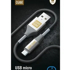 Кабель Luxe Cube Armored USB - microUSB (M/M), 1 м, сірий (8886668686105)