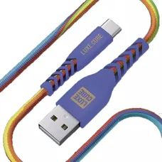 Кабель Luxe Cube Kevlar USB - micro USB (M/M), 1.2 м, райдужний (8886668686259)
