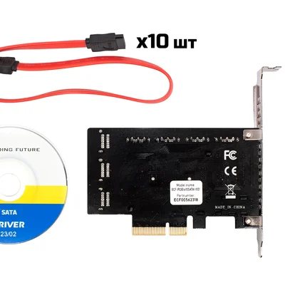 Контролер Frime (ECF-PCIEto10SATAIII001) PCI-Ex4-10xSata III, ASM1166+JMB575