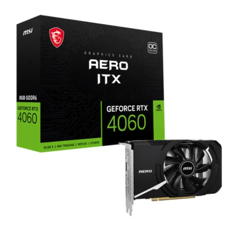 Відеокарта GF RTX 4060 8GB GDDR6 Aero ITX OC MSI (GeForce RTX 4060 AERO ITX 8G OC)
