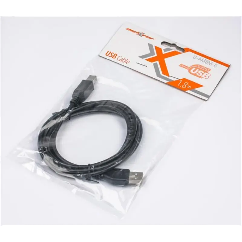 Кабель Maxxter (U-AMBM-6) USB 2.0 AM - USB 2.0 BM, 1.8м Кабель Maxxter (U-AMBM-6) USB 2.0 AM - USB 2.0 BM, 1.8м