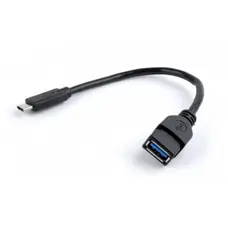 Кабель Cablexpert USB Type-C - USB V 3.0 (M/F), 0.2 м, чорний (A-OTG-CMAF3-01)