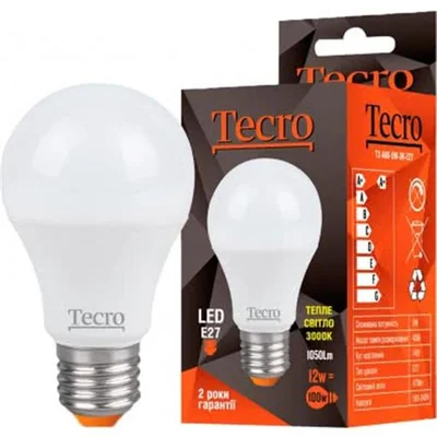 Лампа світлодіодна Tecro 12W E27 3000K (TL-A60-12W-3K-E27)