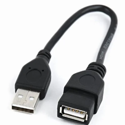 Кабель Cablexpert (CCP-USB2-AMAF-0.15M) USB2.0(М) - USB2.0(F), Premium, чорний, 0.15м
