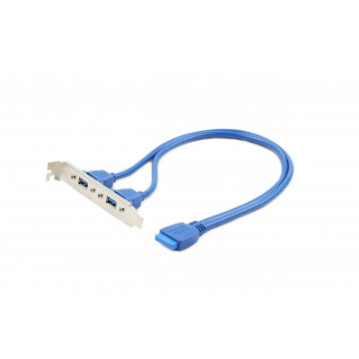 Планка розширення Cablexpert USB - 10-pin (F/M), 0.44 м, синій (CC-USB3-RECEPTACLE)