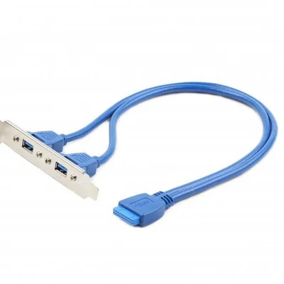 Планка розширення Cablexpert USB - 10-pin (F/M), 0.44 м, синій (CC-USB3-RECEPTACLE)