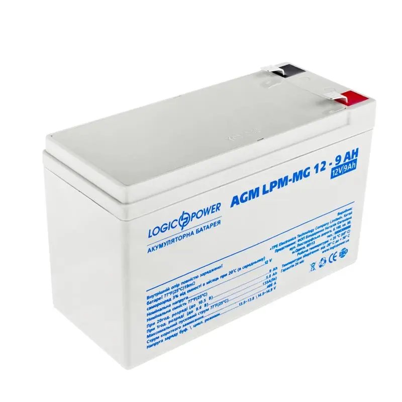 Акумуляторна батарея LogicPower 12V 9AH (LPM-MG 12 - 9 AH) AGM мультигель Акумуляторна батарея LogicPower 12V 9AH (LPM-MG 12 - 9 AH) AGM мультигель