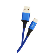 Кабель Tecro USB - USB Type-C, 1 м, синій (TC-0100BE)