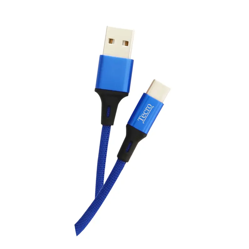 Кабель Tecro USB - USB Type-C, 1 м, синій (TC-0100BE) Кабель Tecro USB - USB Type-C, 1 м, синій (TC-0100BE)
