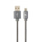 Кабель Cablexpert USB - micro USB V 2.0 (M/M), преміум, 2 м, сірий (CC-USB2S-AMmBM-2M-BG)