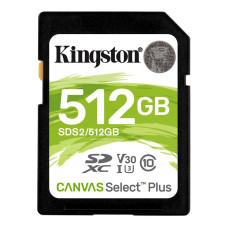 Карта пам`яті SDXC 512GB UHS-I/U3 Class 10 Kingston Canvas Select Plus R100/W85MB/s (SDS2/512GB)