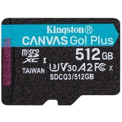 Карта пам`яті MicroSDXC 512GB UHS-I/U3 Class 10 Kingston Canvas Go! Plus R170/W90MB/s (SDCG3/512GBSP)
