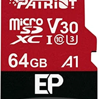Карта пам`ятi MicroSDXC 64GB UHS-I/U3 Class 10 Patriot EP A1 R90/W80MB/s + SD-adapter (PEF64GEP31MCX)