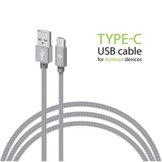 Кабель Intaleo CBGNYT2 USB - USB Type-C (M/M), 2 м, Grey (1283126489143)