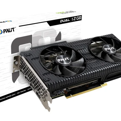 Відеокарта GF RTX 3060 12GB GDDR6 Dual Palit (NE63060019K9-190AD) (LHR)