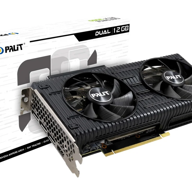 Відеокарта GF RTX 3060 12GB GDDR6 Dual Palit (NE63060019K9-190AD) (LHR)