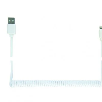 Кабель Cablexpert USB - Lightning (M/M), спіральний, 1.5 м, білий (CC-LMAM-1.5M-W)