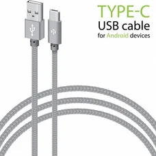 Кабель Intaleo CBGNYT1 USB - USB Type-C (M/M), 1 м, Grey (1283126489136)