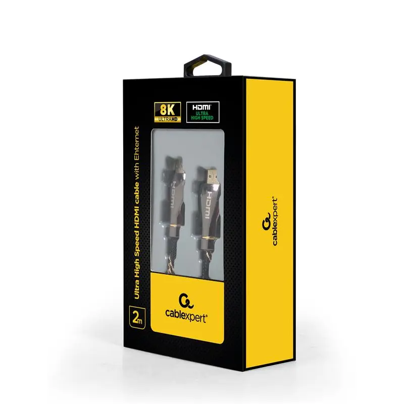 Кабель Cablexpert HDMI - HDMI V 2.1 (M/M), 2 м, чорний (CCBP-HDMI8K-2M) коробка Кабель Cablexpert HDMI - HDMI V 2.1 (M/M), 2 м, чорний (CCBP-HDMI8K-2M) коробка