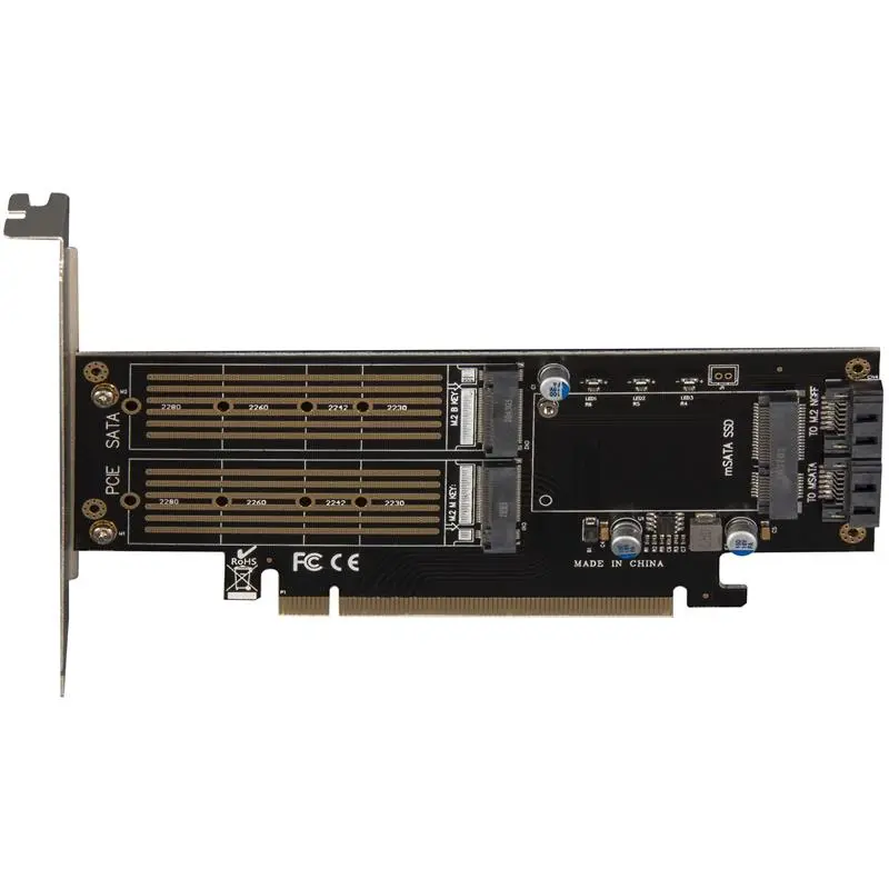 Контролер Frime (ECF-PCIEtoSSD009.LP) PCI-E-2хM.2 (B&M Key)+1хmSATA Контролер Frime (ECF-PCIEtoSSD009.LP) PCI-E-2хM.2 (B&M Key)+1хmSATA