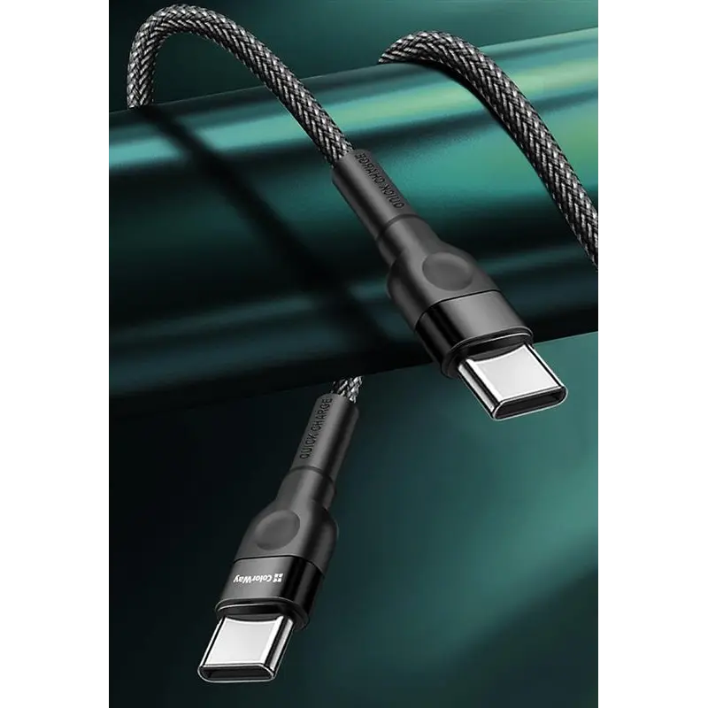 Кабель ColorWay USB Type-C - USB Type-C, 3.0 А, 1 м, Black (CW-CBPDCC047-BK) Кабель ColorWay USB Type-C - USB Type-C, 3.0 А, 1 м, Black (CW-CBPDCC047-BK)
