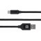 Кабель REAL-EL Premium Fabric USB - USB Type-C (M/M), 2 м, Black (EL123500047)