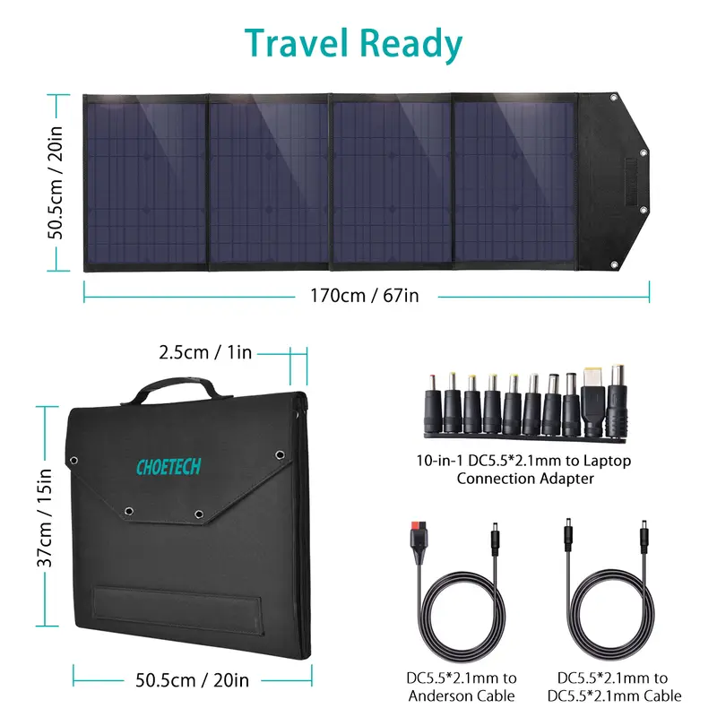 Сонячний зарядний пристрій Choetech 100W Foldable Solar Charger (SC009) Сонячний зарядний пристрій Choetech 100W Foldable Solar Charger (SC009)
