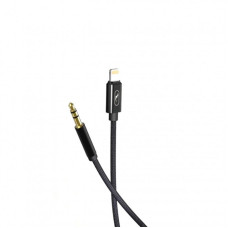 Кабель SkyDolphin SR26 Braided Wire 3.5 мм - Lightning (M/M), 1 м, Black (AUX-000069)