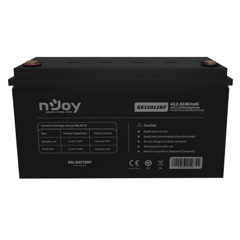 Акумуляторна батарея Njoy GE15012KF 12V 150AH (BTVGCLTODHLKFCN01B) GEL Акумуляторна батарея Njoy GE15012KF 12V 150AH (BTVGCLTODHLKFCN01B) GEL