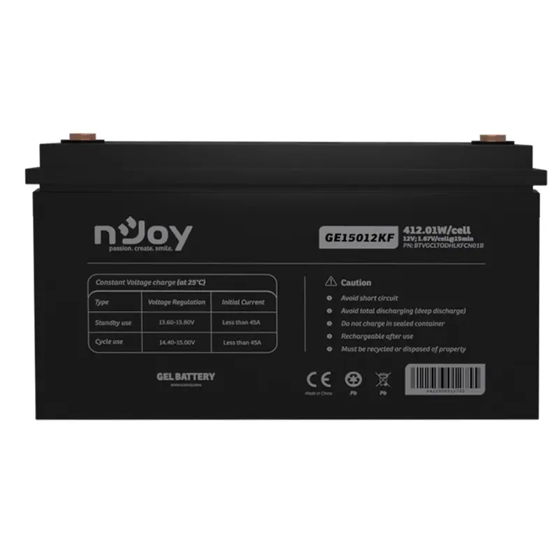 Акумуляторна батарея Njoy GE15012KF 12V 150AH (BTVGCLTODHLKFCN01B) GEL Акумуляторна батарея Njoy GE15012KF 12V 150AH (BTVGCLTODHLKFCN01B) GEL