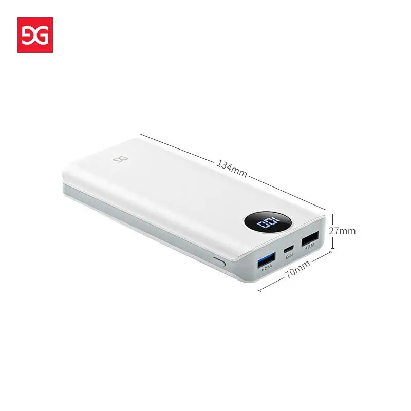 Універсальна мобільна батарея Gusgu Xiamen Mini 80000M 20000 mAh White (GB/T-35590/UA-102807) Універсальна мобільна батарея Gusgu Xiamen Mini 80000M 20000 mAh White (GB/T-35590/UA-102807)