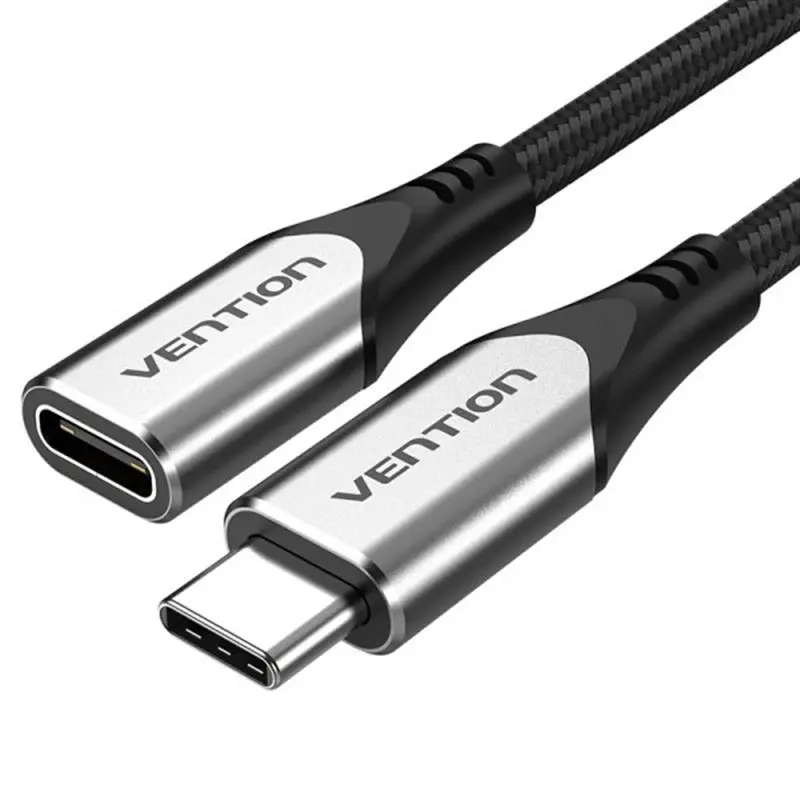 Подовжувач Vention USB Type-C - USB Type-C (M/F), 0.5 м, Silver/Black (TABHD) Подовжувач Vention USB Type-C - USB Type-C (M/F), 0.5 м, Silver/Black (TABHD)