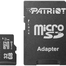 Карта пам`яті MicroSDHC 32GB UHS-I Class 10 Patriot LX + SD-adapter (PSF32GMCSDHC10)