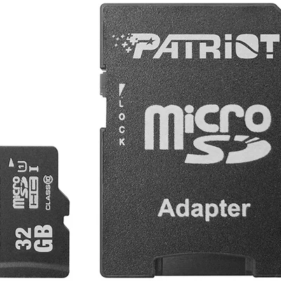 Карта пам`яті MicroSDHC 32GB UHS-I Class 10 Patriot LX + SD-adapter (PSF32GMCSDHC10)