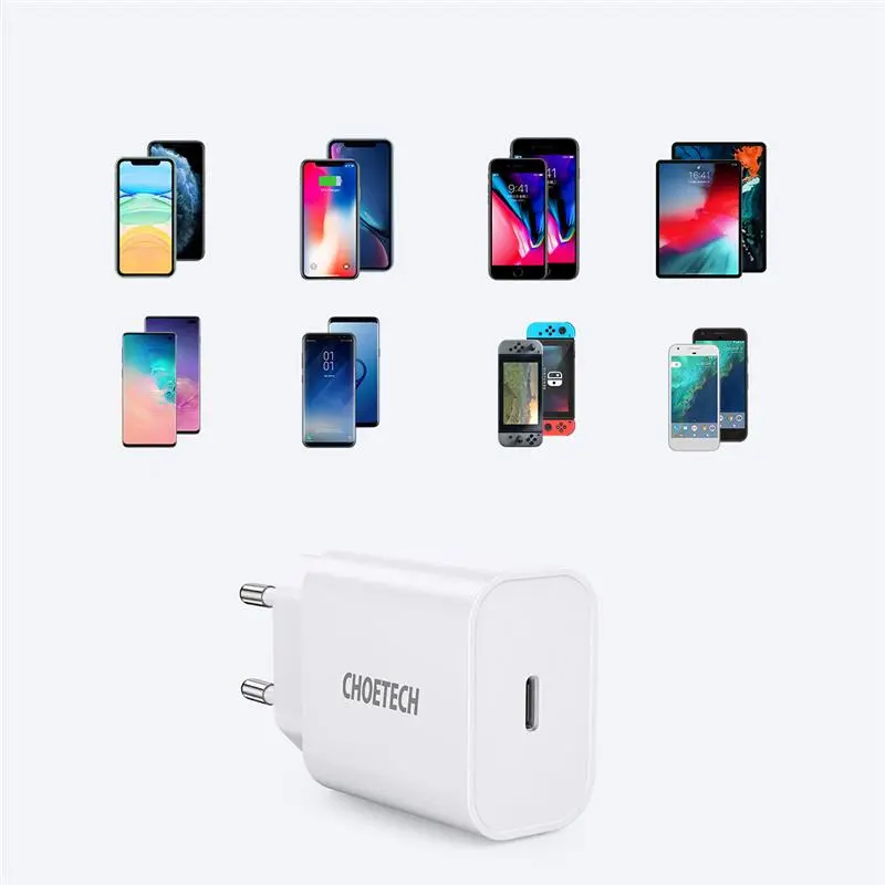 Мережевий зарядний пристрій Choetech (1USBх3A) Type-C PD20W Charger White (Q5004-V5) Мережевий зарядний пристрій Choetech (1USBх3A) Type-C PD20W Charger White (Q5004-V5)