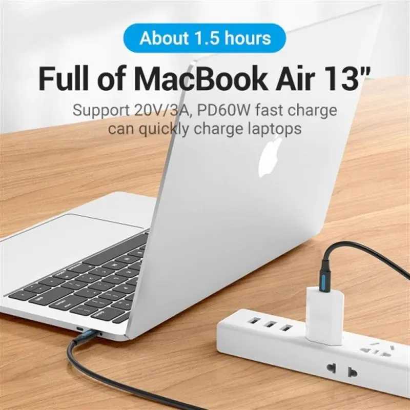Кабель Vention USB Type-C - USB Type-C TPE Round PD 60W, 3A, 2m, Black (COSBH) Кабель Vention USB Type-C - USB Type-C TPE Round PD 60W, 3A, 2m, Black (COSBH)